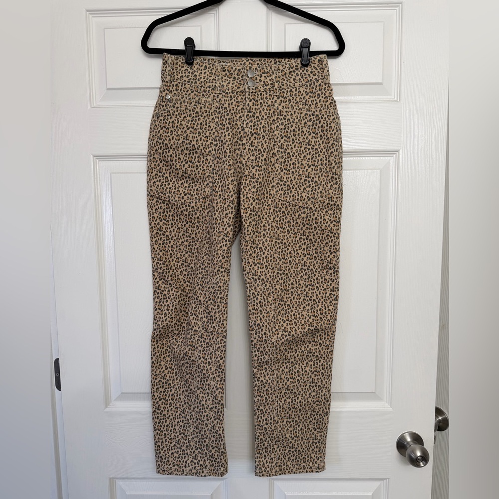 Anthropologie Pilcro The Wanderer Mid-Rise Relaxed Jeans leopard print | Size 25